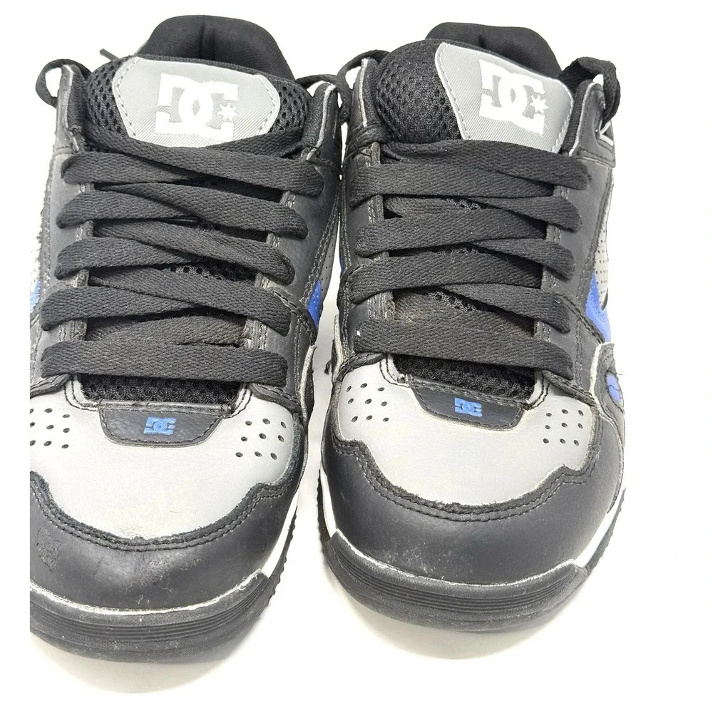 DC Shoes Impact FX Leather Skate Shoes Black Gray Blue Men's US 7.5 EU 40 Skate